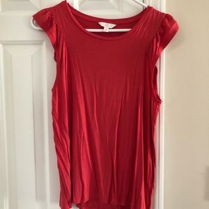 Cute Coral Charming Charlie Ruffle Shirt